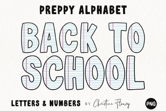Back to School Lined Paper PNG Alphabet and Sublimation Font: A Creative Resource for Educators and Designers