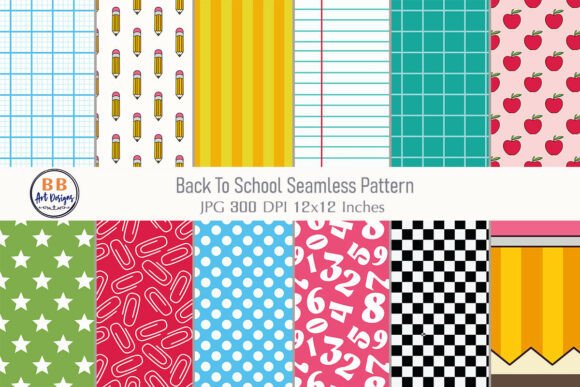 Back to School Pattern Paper Background