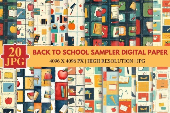 Back to School Sampler Digital Paper