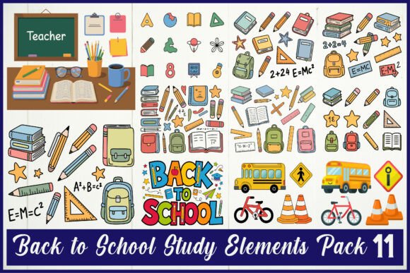 Back to School Study Elements Pack: Elevate Your Educational Design Projects