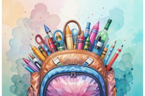Back to School Watercolour Backgrounds and AI Graphics: Enhancing Creativity and Motivation