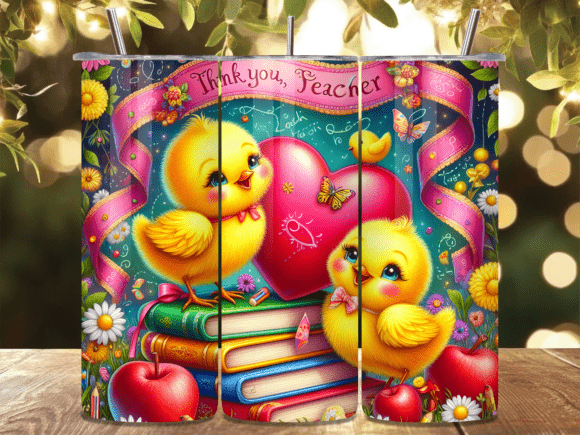 Duck Back to School Teacher Tumbler Wrap