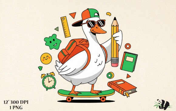 Funny Silly Goose Back to School Boys: A Playful Addition to Creative Projects