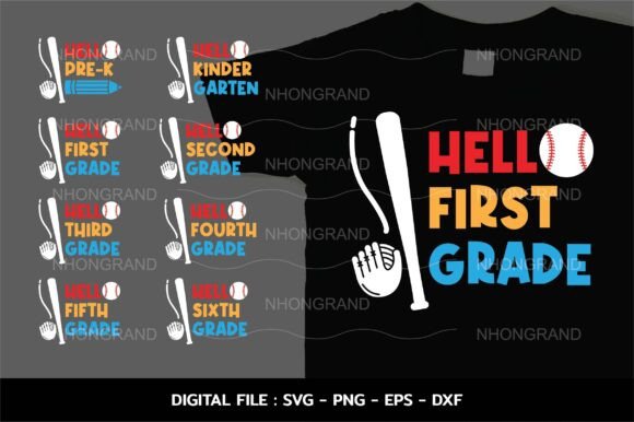 Hello Back to School Baseball Bat Glove