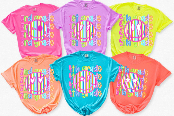 Neon Back to School PNG Bundle