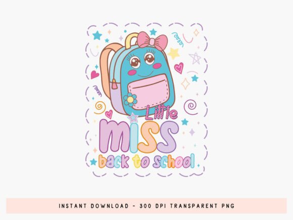 Preppy Little Miss Back to School PNG Design