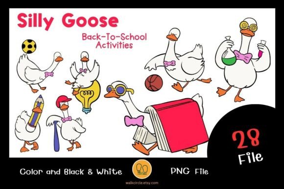 Silly Goose Back to School Clipart Fun