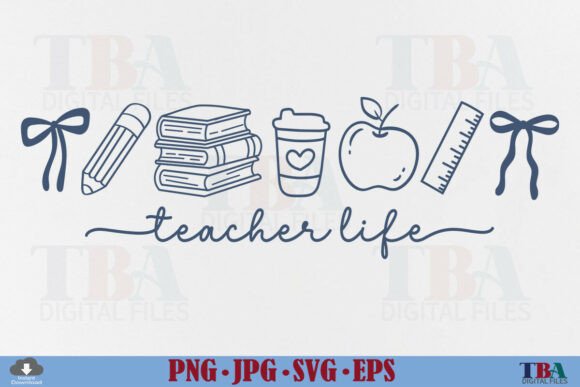 Teacher Life Svg: A Preppy Back to School Digital Resource for Creators