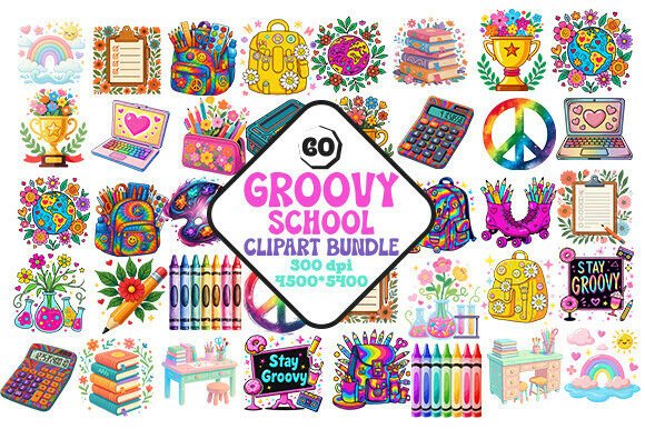 The Mega Groovy Back to School PNG Bundle: A Creative Powerhouse for Modern Designers and Entrepreneurs